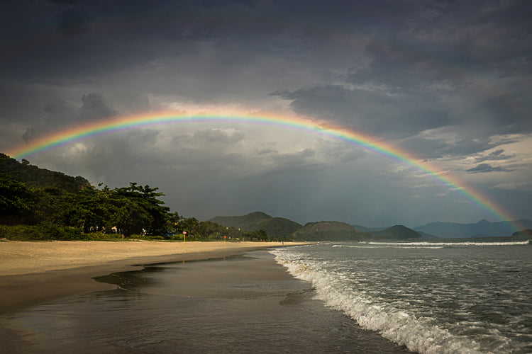 Rainbow above Juquehy Beach